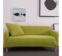 Hiseng Sofa Cover, Super Stretch Sofa Cover 1-4 Seater, Spandex Non Slip Sofa Slipcovers, Couch Covers Knitted Polar Fleece Settee Covers for Dog Cat Pet Friendly (Ginger Green,2-Seaters)