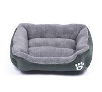 Hiseng Soft Fluffy Dog Bed, Self-Warming Cat Bed Washable Solid Color Dog Beds Medium, Sherpa Anti-Slip Bottom Donut Cat Beds for Indoor Cats (L/66x50cm,Dark Green)
