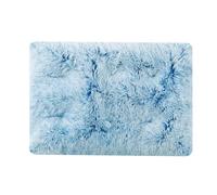 Hiseng Soft Fluffy Dog Bed, Solid Color Self-Warming Cat Bed Washable Square Dog Beds Medium, Plush Anti-Slip Bottom Donut Cat Beds for Indoor Cats (55x40cm,Gradient Blue)