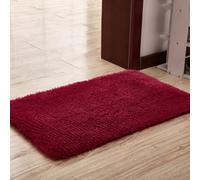 Hiseng Soft Rugs for Living Room Bedroom, Anti Slip Bedroom Rug Solid Color Washable Rug, Sherpa Living Room Area Rugs Large Small (80x160cm,Claret)