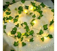Hiseng Solar Lights Outdoor Garden String, Warm White Fairy Lights LED, Waterproof Solar Powered Lights for Outdoor Decor, Patio, Party and Camping (Leaves,3M)