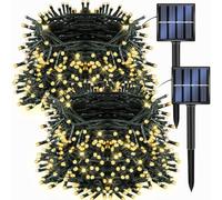Hiseng Solar Lights Outdoor Garden String, Warm White Fairy Lights LED, Waterproof Solar Powered Lights for Outdoor Decor, Patio, Party and Camping (Warm White,5M)