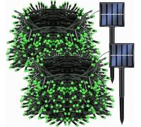 Hiseng Solar Lights Outdoor Garden String, Warm White Fairy Lights LED, Waterproof Solar Powered Lights for Outdoor Decor, Patio, Party and Camping (Green,6.5M)