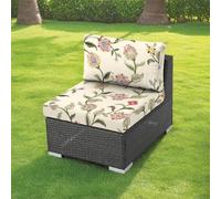 Hiseng Stretch Seat Cushion Cover Outdoor Sofa Garden Rattan Patio Furniture Elegant Florals Print Soft Replacement Seat Cover 1 PCS for Rattan Garden Chair Cushion Pad (Luxury Flowers,65x65x20cm)