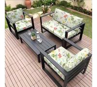 Hiseng Stretch Seat Cushion Cover Outdoor Sofa Garden Rattan Patio Furniture Elegant Florals Print Soft Replacement Seat Cover 1 PCS for Rattan Garden Chair Cushion Pad (Spring Floral,65x65x20cm)