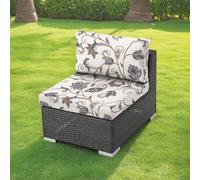 Hiseng Stretch Seat Cushion Cover Outdoor Sofa Garden Rattan Patio Furniture Elegant Florals Print Soft Replacement Seat Cover 1 PCS for Rattan Garden Chair Cushion Pad (Curly Grass,125x65x20cm)