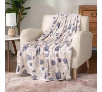 Hiseng Throw Blanket for Sofa, Cosy Warm Bed Throw for All Seasons, Fluffy Blanket for Women and Girls, Lightweight, Single King Size (Blue shells,200x200cm)