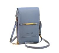 Hiseng Touch Screen Phone Cross Body Bag Women,PU Leather Crossbody Phone Bag with Adjustable Strap and Card Slots,Pure Colour Women Zipper Versatile Phone Bag Fashion Shoulder Bag (Blue)