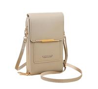 Hiseng Touch Screen Phone Cross Body Bag Women,PU Leather Crossbody Phone Bag with Adjustable Strap and Card Slots,Pure Colour Women Zipper Versatile Phone Bag Fashion Shoulder Bag (Grey)