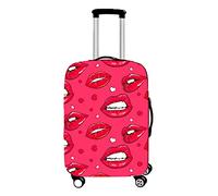 Hiseng Travel Luggage Cover Spandex Suitcase Protective Personalised Elastic Trolley Protector Premium Elasticated Washable Outdoor Trolley Case for Large Suitcase (Rose Red,L (26-28inch))