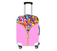 Hiseng Travel Luggage Cover Spandex Suitcase Protective Personalised Elastic Trolley Protector Premium Elasticated Washable Outdoor Trolley Case for Large Suitcase (Pink,XL (30-32inch))
