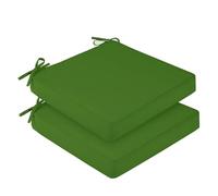 Hiseng Waterproof Outdoor Cushion Covers Set of 2 Solid Color Patio Seat Cushion Covers Replacement with Zipper for Garden Chair Cushion, Washable Rattan Furniture Protector (Green,48x48x8cm)