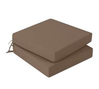 Hiseng Waterproof Outdoor Cushion Covers Set of 2 Solid Color Patio Seat Cushion Covers Replacement with Zipper for Garden Chair Cushion, Washable Rattan Furniture Protector (Light brown,45x45x10cm)
