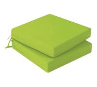 Hiseng Waterproof Outdoor Cushion Covers Set of 2 Solid Color Patio Seat Cushion Covers Replacement with Zipper for Garden Chair Cushion, Washable Rattan Furniture Protector (Light green,50x50x5cm)