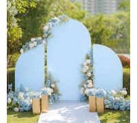 Hiseng Wedding Arch Cover Backdrop, 3-Piece Set Spandex Fitted Arch Cover for Top Backdrop Stand Covers for Wedding Party Baby Shower Birthday Decoration (5ft+7.2ft+5ft,Blue)