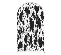 Hiseng Wedding Arch Cover Backdrop, Animal Prints Reversible Fitted Arch Cover for Top Backdrop Stand Covers for Party Baby Shower Birthday Decoration (Cow Print 1,4ft(120x55cm))