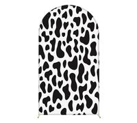 Hiseng Wedding Arch Cover Backdrop, Animal Prints Reversible Fitted Arch Cover for Top Backdrop Stand Covers for Party Baby Shower Birthday Decoration (Cow Print 5,6ft(180x80cm))