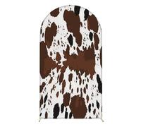 Hiseng Wedding Arch Cover Backdrop, Animal Prints Reversible Fitted Arch Cover for Top Backdrop Stand Covers for Party Baby Shower Birthday Decoration (Cow Print 2,6ft(180x80cm))