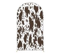 Hiseng Wedding Arch Cover Backdrop, Animal Prints Reversible Fitted Arch Cover for Top Backdrop Stand Covers for Party Baby Shower Birthday Decoration (Cow Print 4,6.6ft(200x100cm))