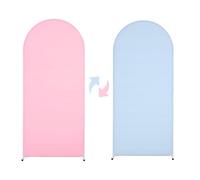 Hiseng Wedding Arch Cover Backdrop, Reversible in, Fitted Arch Cover for Top Backdrop Stand Covers for Wedding Party Baby Shower Birthday Decoration (5ft,Pink/Blue)