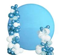 Hiseng Wedding Arch Cover Backdrop, Solid Color White Spandex Fitted Arch Cover for Round Top Backdrop Stand Covers for Wedding Party Baby Shower Birthday Decoration (5FT(150CM),Blue)