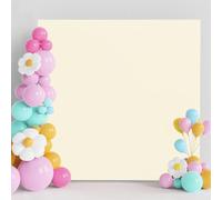 Hiseng Wedding Arch Cover Backdrop, Solid Color White Spandex Fitted Arch Cover for Square Top Backdrop Stand Covers for Wedding Party Baby Shower Birthday Decoration (8x8FT(2.4x2.4m),Beige)