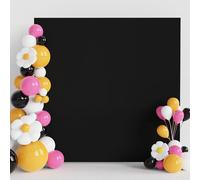 Hiseng Wedding Arch Cover Backdrop, Solid Color White Spandex Fitted Arch Cover for Square Top Backdrop Stand Covers for Wedding Party Baby Shower Birthday Decoration (7.2x7.2FT(2.2x2.2m),Black)