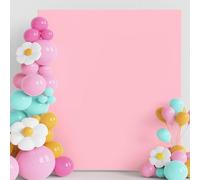 Hiseng Wedding Arch Cover Backdrop, Solid Color White Spandex Fitted Arch Cover for Square Top Backdrop Stand Covers for Wedding Party Baby Shower Birthday Decoration (8x8FT(2.4x2.4m),Pink)