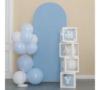 Hiseng Wedding Arch Cover Backdrop, Solid Colors Spandex Fitted Arch Cover for Top Backdrop Stand Covers for Wedding Party Baby Shower Birthday Decoration (5ft(150x65cm),Light blue)