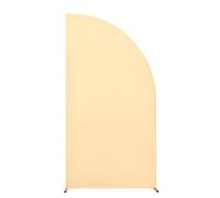 Hiseng Wedding Arch Cover Backdrop, Spandex Fitted Arch Cover for Half Moon D-Shape Top Backdrop Stand Covers for Wedding Party Baby Shower Birthday Decoration (6.6FT(202x101CM),Champagne)