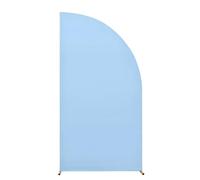 Hiseng Wedding Arch Cover Backdrop, Spandex Fitted Arch Cover for Half Moon D-Shape Top Backdrop Stand Covers for Wedding Party Baby Shower Birthday Decoration (6.6FT(202x101CM),Blue)