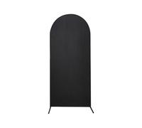 Hiseng Wedding Arch Cover Backdrop,White Spandex Fitted Arch Cover for Top Backdrop Stand Covers for Wedding Party Baby Shower Birthday Decoration (Black,7.2ft(220x120cm))