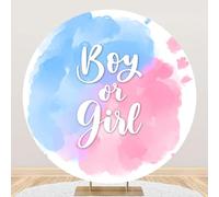 Hiseng White Round Backdrop Cover, 1-Sided Backdrop Stand Cover Elastic Bands Polyester Fabric Photography Background Cover for Wedding Ceremony Birthday Banquet Decoration (Graffiti,6.8ft)