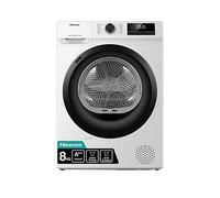 Hisense DH1Q802BW2 60cm Freestanding 8 KG Heatpump Front Load Tumble Dryer, 16 Programmes, Auto Dry, Steam Refresh, Allergy Care - White