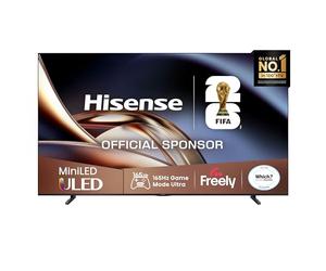 Hisense 100" 100U8QTUK MiniLED QLED 165Hz Smart AI TV - Hi-View AI Engine PRO, 165Hz Game Mode Ultra, 4.1.2 Channel, Dolby Atmos, Quantum Dot Colour, Anti-Reflection PRO with Freely, YouTube, Netflix
