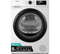 Hisense DH1Q802BW2 60cm Freestanding 8 KG Heatpump Front Load Tumble Dryer, 16 Programmes, Auto Dry, Steam Refresh, Allergy Care - White