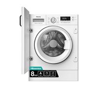 Hisense 3 Series WF3M841BWI Intergrated 8 KG Front Load Washing Machine - Durable Inverter | Quick Wash Baby Care | Wool - 14 Washing Programs 1400 RPM White- Energy Rating A