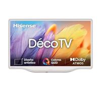 Hisense 32S5Q - QLED Deco Smart TV 32", Artistic Design, Dolby Atmos, Morandi White, Central Stand with Style
