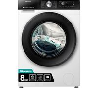 Hisense 3S WiFi Series WF3S8043BW 8 KG Front Load Washing Machine Durable Inverter, Steam Wash, Quick Wash, 19 Programmes 1400 RPM White Energy Rating A