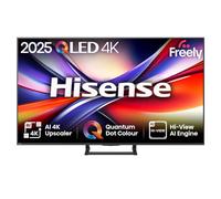 Hisense 55" 55A7QTUK QLED Smart AI TV - 4K Direct Lit Viewing, Quantum Dot Colour, Hi-View AI Engine, Built in Subwoofer, Dolby Vision, Dolby Atmos with with Freely, Disney +, YouTube, Netflix