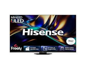 Hisense 55" 55U8QTUK MiniLED QLED 165Hz Smart AI TV - Hi-View AI Engine PRO, 165Hz Game Mode Ultra, 4.1.2 Channel, Dolby Atmos, Quantum Dot Colour, Anti-Reflection PRO with Freely, YouTube, Netflix