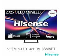 Hisense 55 Inch Mini LED 4K Smart Television HDR Dolby Atmos Freeview UK Console