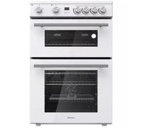 Hisense 60cm Electric Cooker - Double Oven, Ceramic Hob, White A Energy Rating, HDE3211BWUK