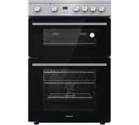 Hisense 60cm Electric Cooker with Ceramic Hob - Brushed stainless A+/A Rated Dou