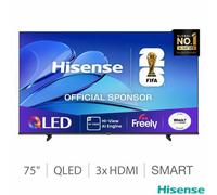 Hisense 75 Inch Qled 4K Smart Tv Dolby Vision Hdr Vidaa Os Game Mode Plus Ai Upscaler Voice Control 75E7Qtuk