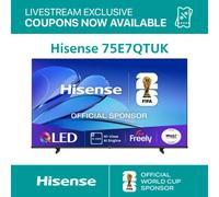 Hisense 75 inch QLED Smart AI TV with Freely | 4K Ultra HD HDR - 75E7QTUK [EEK: E]