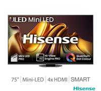 Hisense 75U8NQTUK 75 Inch Mini-LED Smart TV 4K UHD, with HDR10, HDR10+, HLG