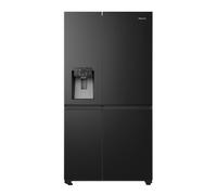 Hisense PureFlat Infinite RS818N4IIFE 632L Wifi Connected Plumbed Total No Frost American Fridge Freezer with Water Dispenser - Black Stainless Steel - E Rated