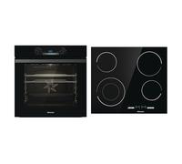 Hisense BI62212ABUK Built-in Electric Single Oven - Black - A Rated, 22 x 23 x 23 inches & E6432C Built-in 60cm Electric Ceramic Hob with Child Lock, Touch control, Timer Function