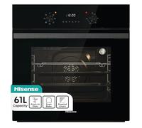 Hisense BI62220ABGUK - Built-in 61L Electric Single Oven with LED Display, Programmable Timer- Black - 530x595x595 mm (DxWxH) - A Rated, Extra Large